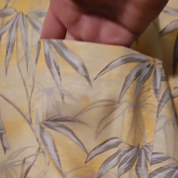 Tommy Bahama Yellow Bamboo Print Silk Shirt - Picture 6 of 7